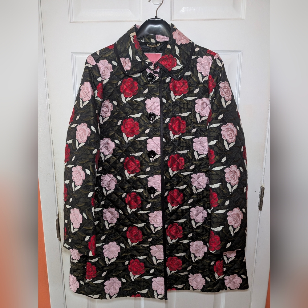 Kate Spade Rose Garden Brocade Topper Coat in XL